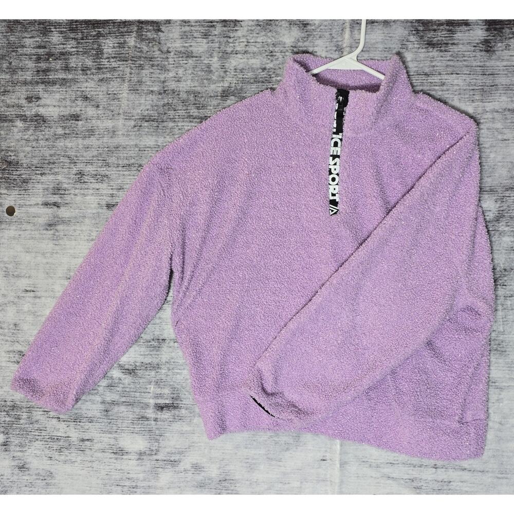Justice girls 1/4 zip pullover xl 16/18 pink A-13